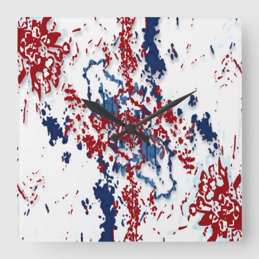 カラースプラッシュ壁時計 スクエア壁時計 (正面)