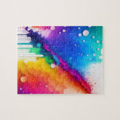 カラースプラッシュ抽象芸術水カラー ジグソーパズル (横)