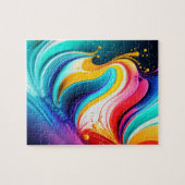 カラースプラッシュ抽象芸術 ジグソーパズル (横)