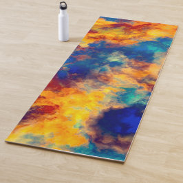 カラースプラッシュ数々のカラー赤い青色の黄色 ヨガマット