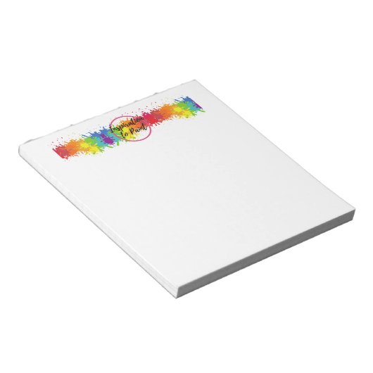 カラースプラッシュ絵を描ロゴにインスピレーション ノートパッド (アングル)