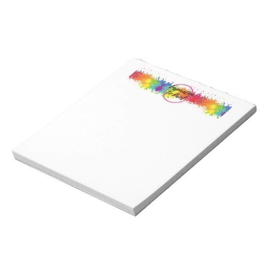 カラースプラッシュ絵を描ロゴにインスピレーション ノートパッド (回転)