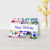 カラースプラッシュ誕生日カード(大プリント) カード (黄色い花)