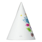 カラースプラッシュ誕生日バルーン パーティーハット (左)