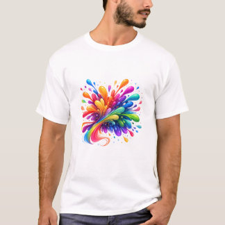 カラースプラッシュ アブストラクトアート ギフト Tシャツ | カラフル 