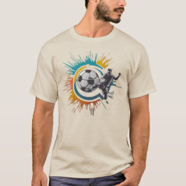 カラースプラッシュ サッカー選手Tシャツ" Tシャツ