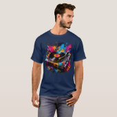 カラースプラッシュ ターンテーブル DJ Tシャツ (正面フル)
