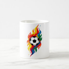 カラースプラッシュ フットボールTシャツ | ビブラント サッカーアート コーヒーマグカップ