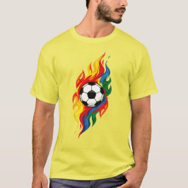 カラースプラッシュ フットボールTシャツ | ビブラント サッカーアート Tシャツ