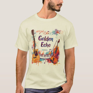 カラースプラッシュ ミュージック デザイン - ギター、バイオリン、ピアノ Tシャツ