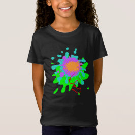 カラースプラッシュ 女の子用ファインジャージTシャツ Tシャツ