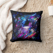 カラースプラッシュ 星空 宇宙飛行士 クッション (ブランケット)