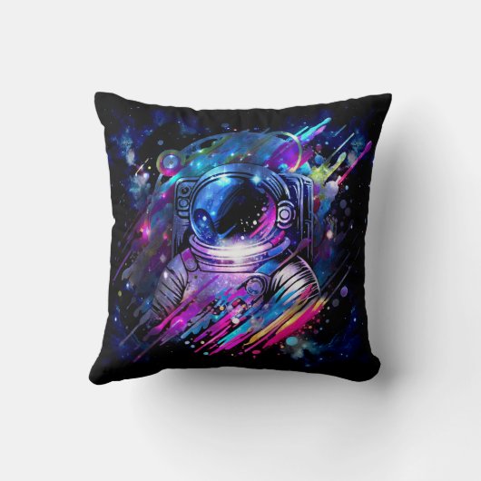 カラースプラッシュ 星空 宇宙飛行士 クッション (裏面)