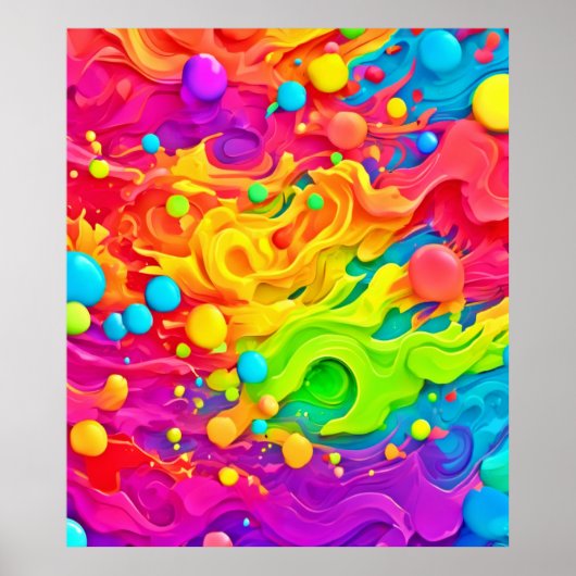 カラースプラッシュ 背景 ポスター (正面)