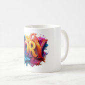 カラースプラッシュ "JORY" アートデザイン コーヒーマグカップ (正面右)