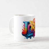 カラースプラッシュ "JORY" アートデザイン コーヒーマグカップ (正面左)