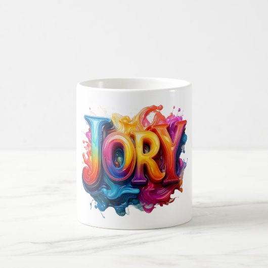 カラースプラッシュ "JORY" アートデザイン コーヒーマグカップ (中央)