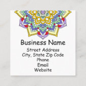 カラースペクトラムフラワーパワーマンダラホワイト スクエア名刺 (裏面)