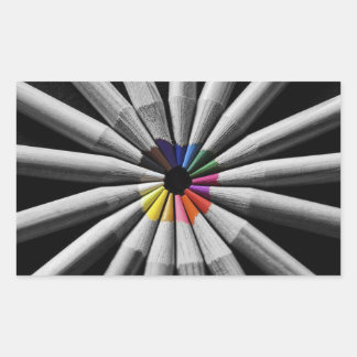 カラースペクトル鉛筆 長方形シール