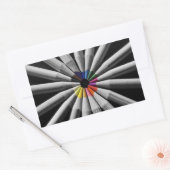 カラースペクトル鉛筆 長方形シール (封筒)