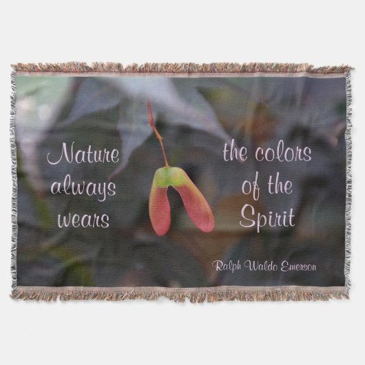 カラーズオブザスピリットエマーソン引用文写真 スローブランケット (正面)