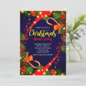 カラーズクリ鮮やかスマスディナーパーティー招待状 招待状 (スタンド正面)