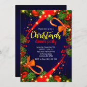カラーズクリ鮮やかスマスディナーパーティー招待状 招待状 (正面/裏面)