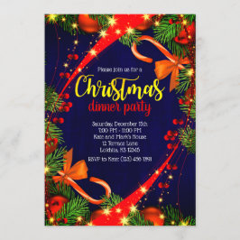 カラーズクリ鮮やかスマスディナーパーティー招待状 招待状
