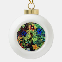 カラーズスノーフレークの装飾 セラミックボールオーナメント