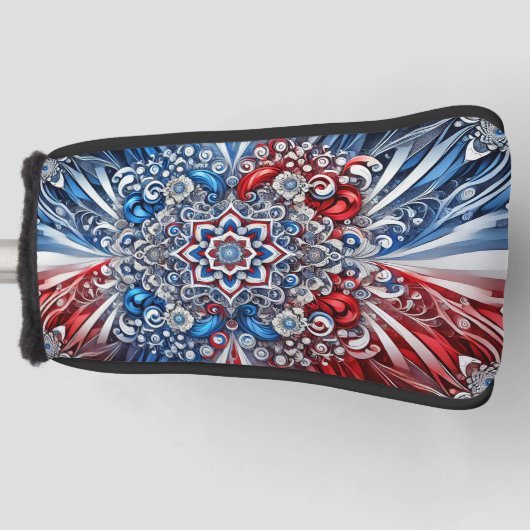 カラーズデザイン付きゴルフパターフランスのカバー ゴルフヘッドカバー (正面)