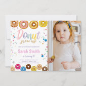 カラーズドーナツ誕生日招待状と写真 招待状 (正面)