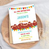 カラーズフラグホワイトサッカー誕生日招待状 招待状