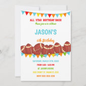 カラーズフラグホワイトサッカー誕生日招待状 招待状 (正面)