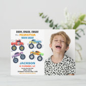 カラーズモンスタートラック誕生日招待状写真 招待状 (スタンド正面)