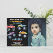カラーズモンスタートラック誕生日招待状写真 招待状 (スタンド正面)