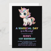 カラーズユニコーン誕生日招待状 招待状 (正面/裏面)