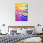 カラーズリバー絵画抽象芸術 |最高のファインアート キャンバスプリント (インサイチュ (寝室))