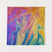 カラーズリバー絵画抽象芸術 |最高のファインアート タペストリー (正面(横))