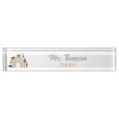 カラーズレインボー自然ジャングルアニマルズ先生 デスクネームプレート (正面)