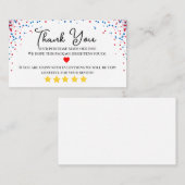 カラーズ感謝していビジネスあなたが自家製レッド&ブルー 名刺 (正面/裏面)