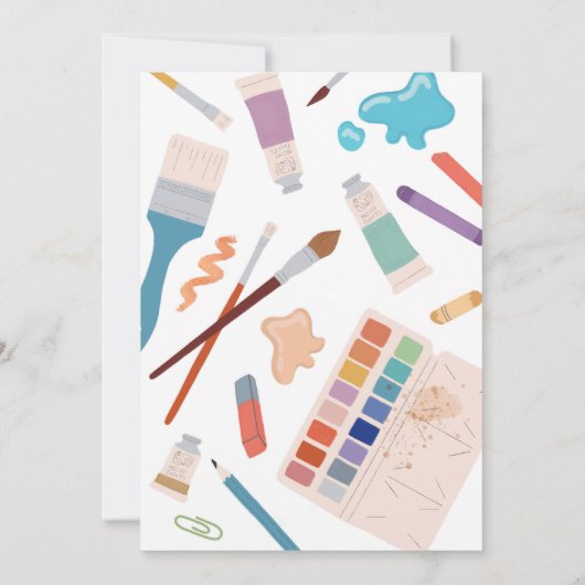 カラーズ絵を描アートパーティー誕生日 招待状 (裏面)