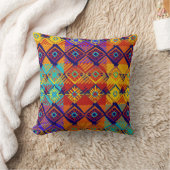 カラーズ鮮やかアンカラスタイルプリント |アフリカのボホ クッション (ブランケット)
