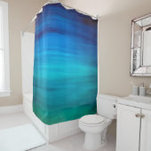 カラーセラピーデラックススパシャワーカーテン、ティール(緑がかった色)&ブルー シャワーカーテン (インサイチュ)