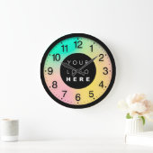 カラーセラピーホログラフィカスタムックのロゴ ラージ壁時計 (ホーム)