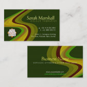 カラーセラピー緑/黄色(ロゴ付き名刺) 名刺 (正面/裏面)