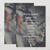 カラーゼリーホース ブラックアンドホワイトパーティー 招待状 (正面/裏面)