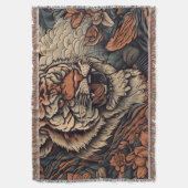 カラータイガー素晴らしタトゥーで轟音 スローブランケット (正面縦)