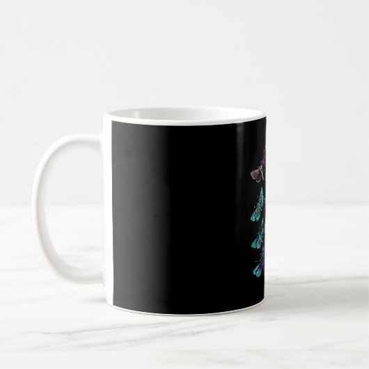 カラータイダイプリント蝶虹ヒッピースタイル コーヒーマグカップ (左)