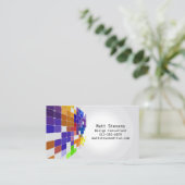 カラータイルグリッドバイオレットブラウン名刺 名刺 (スタンド正面)