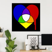 カラーチャートのハート ポスター (ホームオフィス)